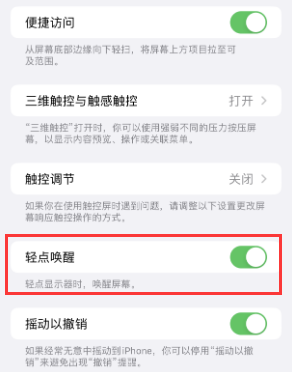 澧县苹果授权维修站分享iPhone轻点无法唤醒怎么办 