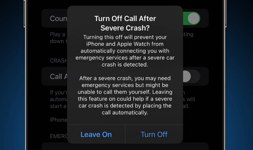 澧县苹果14维修分享 iPhone 14 和 Apple Watch 上关闭崩溃检测 
