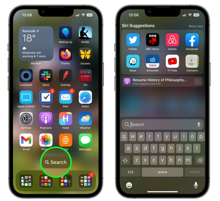 澧县苹果手机维修分享升级到 iOS 16 后，如何删除主屏幕上的搜索按钮 