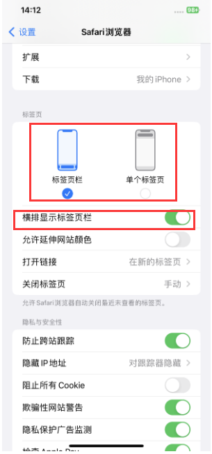 澧县苹果手机维修分享Safari浏览器如何切换标签栏位置 