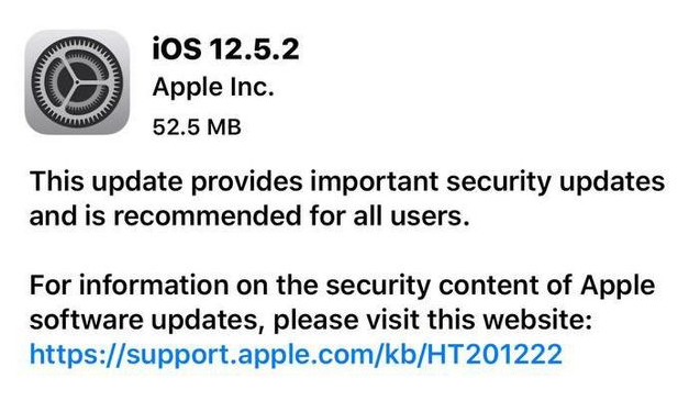 澧县苹果手机维修分享iOS12.5.2发布，建议所有老苹果用户安装 